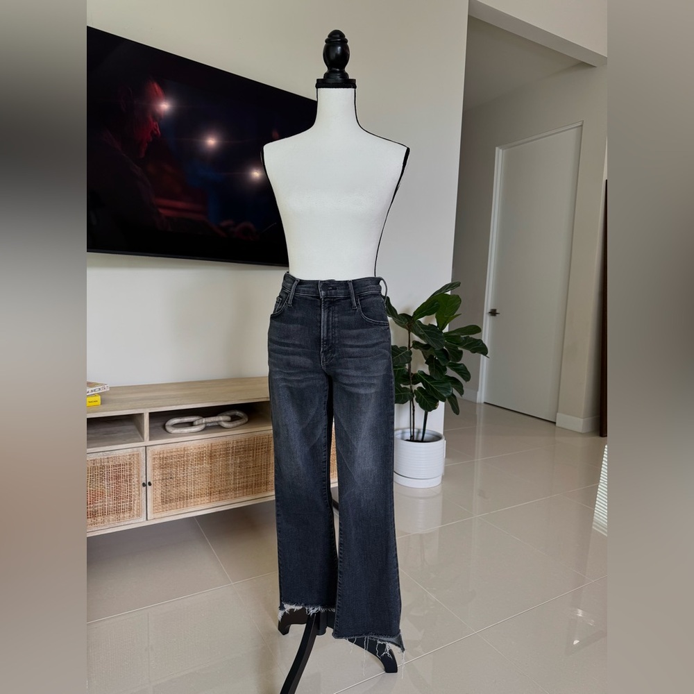 MOTHER Denim 25 The Insider Crop Step Fray Jeans: UP IN SMOKE